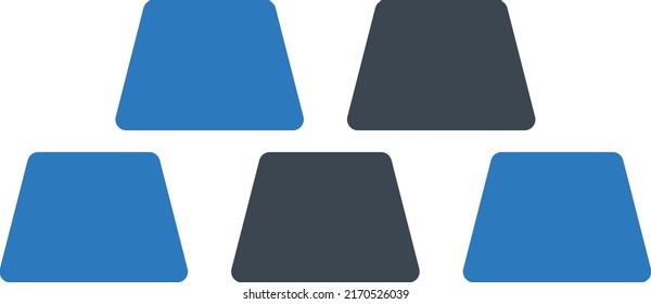 Ingot Vector illustration on a transparent background.Premium quality symbols.Glyphs vector icon for concept and graphic design.