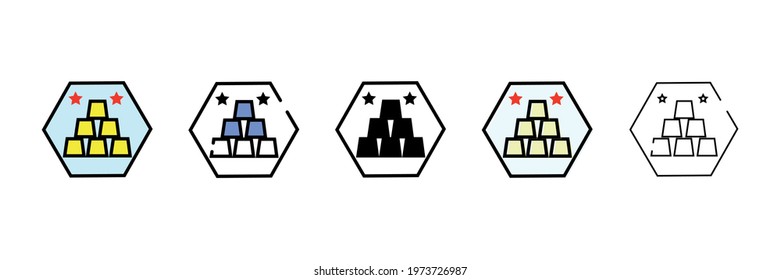 Ingots set vector type icon