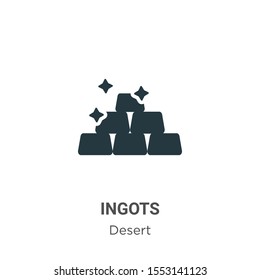 Ingots vector icon on white background. Flat vector ingots icon symbol sign from modern wild west collection for mobile concept and web apps design.