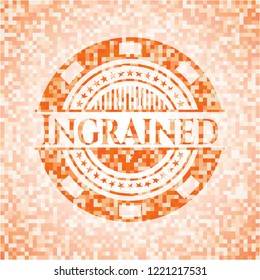 Ingrained orange mosaic emblem