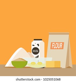Ingredient cartoon vector. free space for text. wallpaper. background.