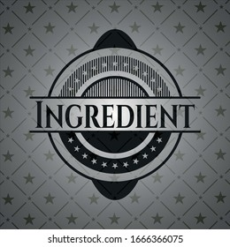 Icono o emblema oscuro de ingredientes. Ilustración vectorial. Detallado.