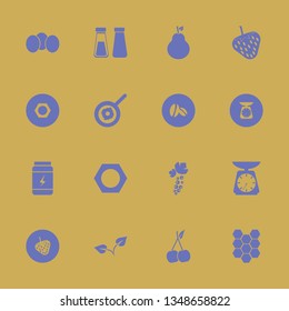ingredient icon set with cherry, strawberry and eggs vector illustration