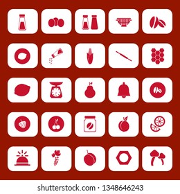 ingredient icon set with peach, eggs and apricot vector illustration