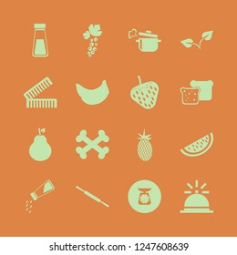 ingredient icon. ingredient vector icons set bread slices, fresh pineapple, bell and pear