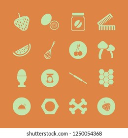 ingredient icon. ingredient vector icons set kitchen scale, strawberry, nut and kiwi