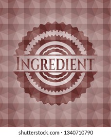 Ingredient red badge with geometric pattern. Seamless.
