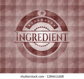 Ingredient red seamless polygonal badge.