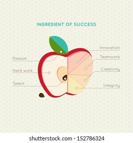 Ingredient of success - infographics Apple charts - vector illustration