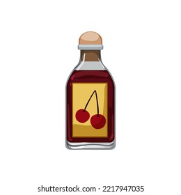 Ingredient Vinegar Bottle Cartoon. Ingredient Vinegar Bottle Sign. Isolated Symbol Vector Illustration