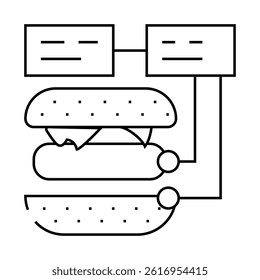 ingredients for cooking line icon vector. ingredients for cooking sign. isolated contour symbol black illustration