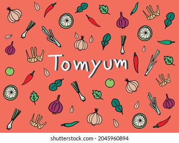 Ingredientes del delicioso tailandés Tom Yum