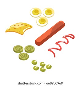 Ingredientes para cachorro-quente