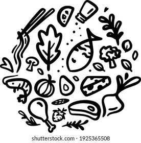 Ilustración de ingredientes - EPS de archivos vectores 