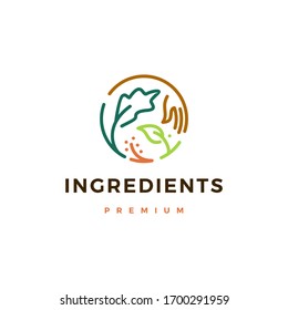 ilustración de icono del logotipo de ingredientes vectorial