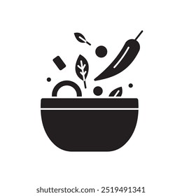 Ingredients mix icon black vector design illustration