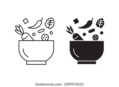 Ingredients mix icon set. vector illustration