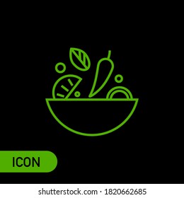 Ingredients mix line icon concept. Ingredients mix flat vector symbol, sign, outline illustration. Vector