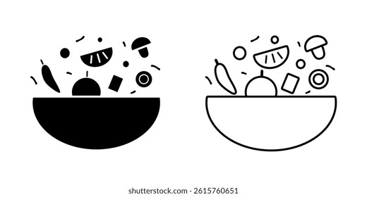 Ingredients mix set icon isolated on white background, vector, flat illustration.