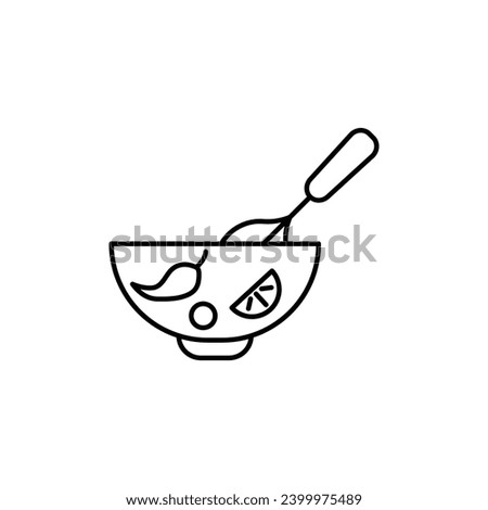 Ingredients mix vector icon in black and white color.