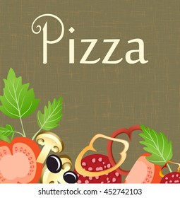 Ingredients for pizza. Background with the products for pizza