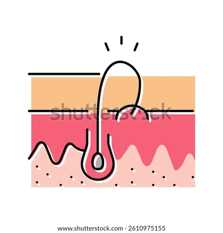 ingrowing hair color icon vector. ingrowing hair sign. isolated symbol illustration