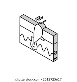 Icono isométrico del pelo de encargo. Vector de encargo del pelo. Ilustración aislada del símbolo