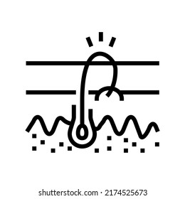 ingrowing hair line icon vector. ingrowing hair sign. isolated contour symbol black illustration