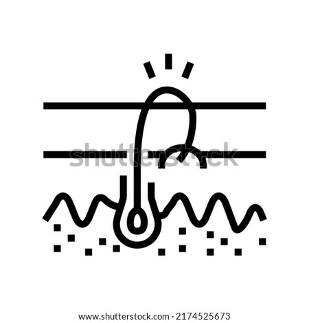 ingrowing hair line icon vector. ingrowing hair sign. isolated contour symbol black illustration