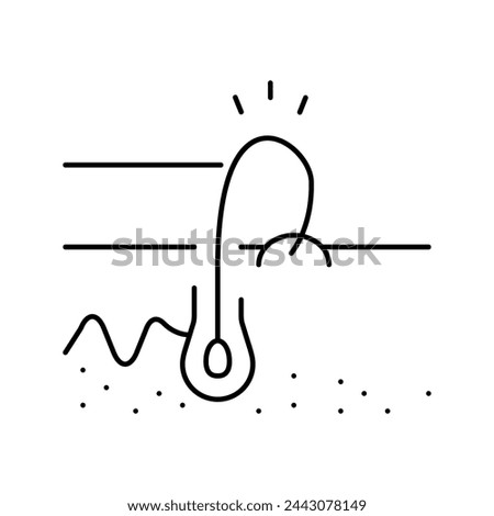ingrowing hair line icon vector. ingrowing hair sign. isolated contour symbol black illustration