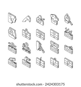 Ingrown Hair Problem Treatment isometric icons set. Ingrown Hair Shaving And Depilation With Laser Electronic Device, Researching And Treat With Healthy Cream Or Epilation Color