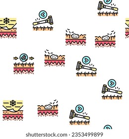 Ingrown Hair Problem Treatment Vector Seamless Pattern Thin Line Illustration