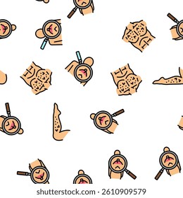Ingrown Hair Problem Treatment Vector Seamless Pattern Thin Line Illustration