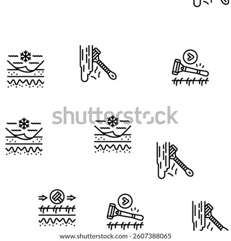 Ingrown Hair Problem Treatment Vector Seamless Pattern Thin Line Illustration