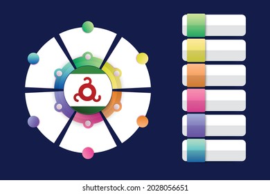 Ingushetia Flag with Infographic Design Incorporate with divided round shape. Vector illustration.