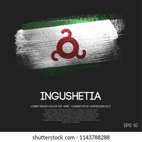 Ingushetia Flag Made of Glitter Sparkle Brush Paint Vector