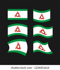 Ingushetia Flag set. Ingush ribbon banner. state symbol