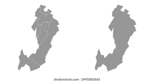 Ingushetia map, administrative division of Russia. Vector illustration.