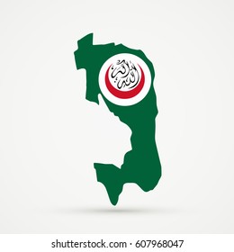 Ingushetia map in Organisation of Islamic Cooperation (OIC) flag colors, editable vector.