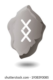 INGWAZ STONE RUNE ON A WHITE BACKGROUND IN VECTOR