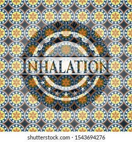Inhalation arabesque style emblem. arabic decoration.