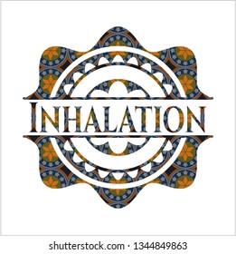 Inhalation arabic badge background. Arabesque decoration.