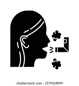 Inhalation Glyph Icon Respiratory Treatment Asthma Stock Vector ...