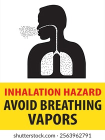 Inhalation hazard avoid breathing vapors safety first industrial warning sign notice vector