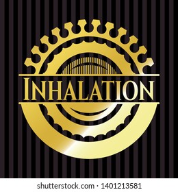 Inhalation shiny badge. Vector Illustration. Detailed.