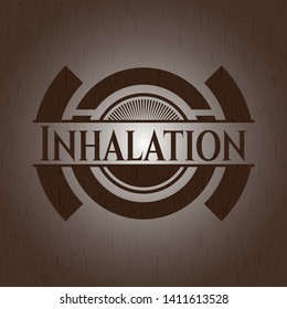 Inhalation wood icon or emblem. Vector Illustration.