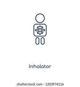 Inhalator concept line icon. Linear Inhalator concept outline symbol design. This simple element illustration can be used for web and mobile UI/UX.