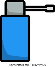 Icono del inhalador. Contorno grueso editable con diseño de relleno de color. Ilustración vectorial.