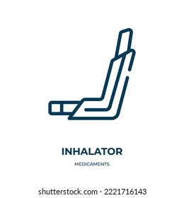 Inhalator icon. Linear vector illustration from medicaments collection. Outline inhalator icon vector. Thin line symbol for use on web and mobile apps, logo, print media.