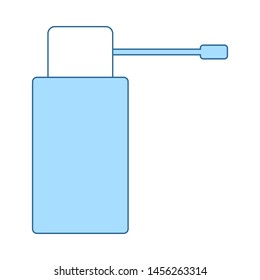 Icono del inhalador. Línea Delgada Con Diseño De Relleno Azul. Ilustración vectorial.
